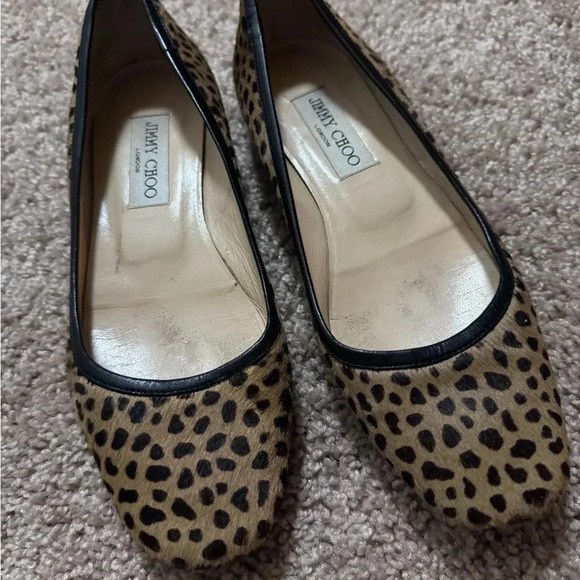 Jimmy Choo Cheetah Print Ponyhair Flats Authentic - Picture 8 of 12